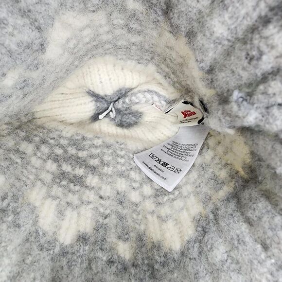 Fjallraven Kids Snowball Hat Beanie Wool Knit Pom Graye Beige Gorpcore Snow Hats - Picture 7 of 9